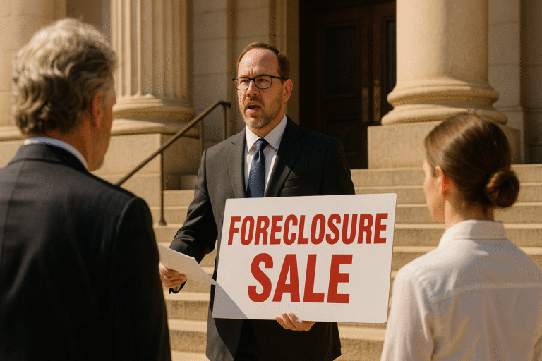 Foreclosure auction at Missouri courthouse caused by mechanics lien