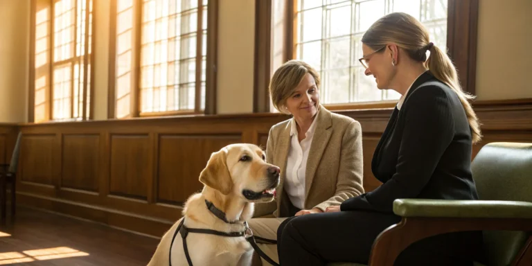 Springfield, MO dog bite lawyer discusses case with client.