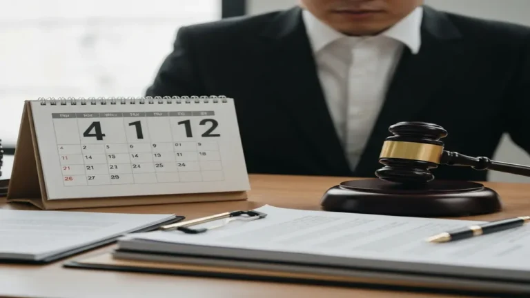 Calendar and gavel on a desk representing Missouri personal injury lawsuit filing deadlines