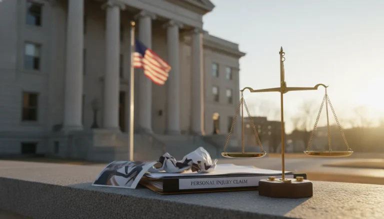 Missouri courthouse with scales of justice symbolizing proving negligence in a personal injury case