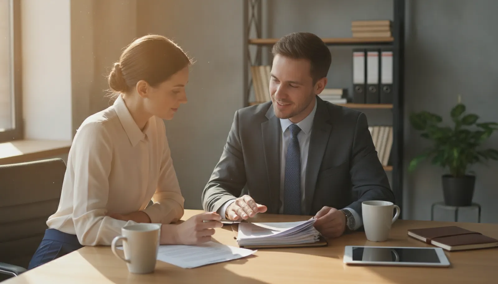 Attorney and client reviewing a car accident claim