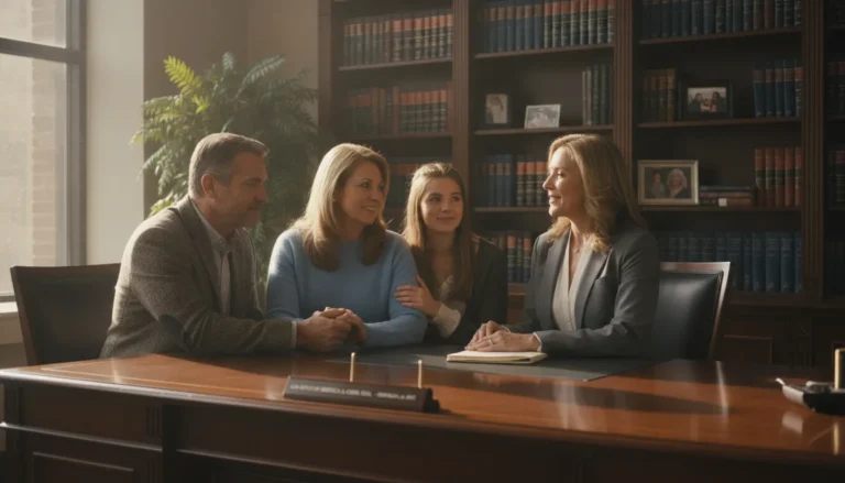 Family meeting with a wrongful death attorney in a Springfield Missouri law office